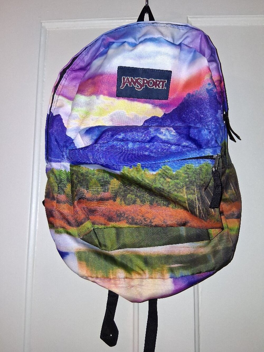 Jansport High Stakes Backpack Tetons Sunset Print Multicolor Casual Lightweight